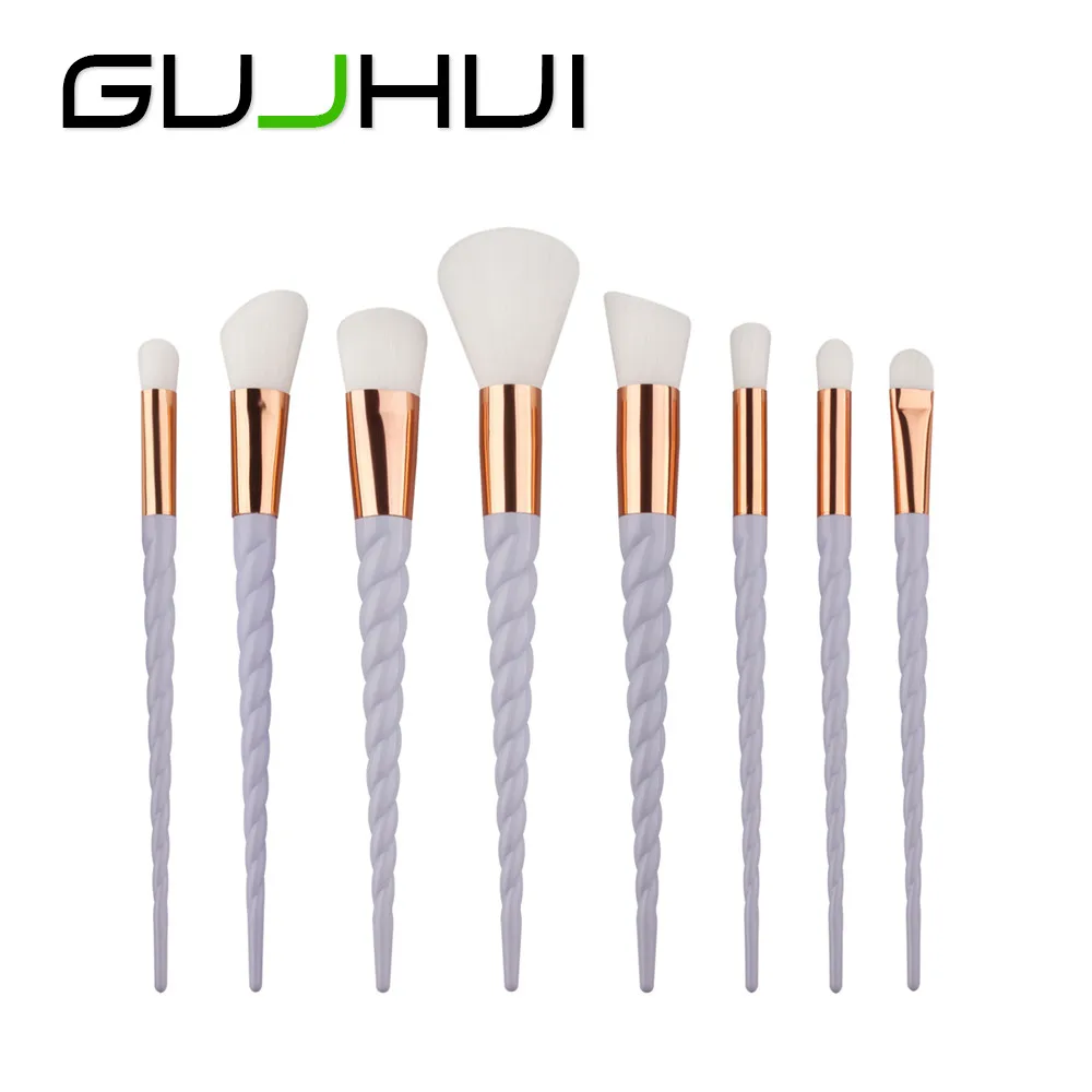 

Gujhui 8PCS  Make Up Foundation Eyebrow Eyeliner Blush Cosmetic Concealer Brushes