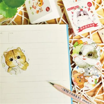 

40pcs/pack faceu cartoon cat decorative stickers hand book album DIY stickers mini paper stickers gifts for kids