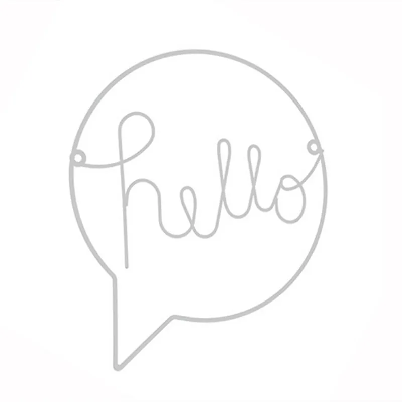В скандинавском стиле Железный знак Hello Настенный декор для детской комнаты декор для прихожей знак приветствия настенный Декор настенный подвесной дропшиппинг - Цвет: White