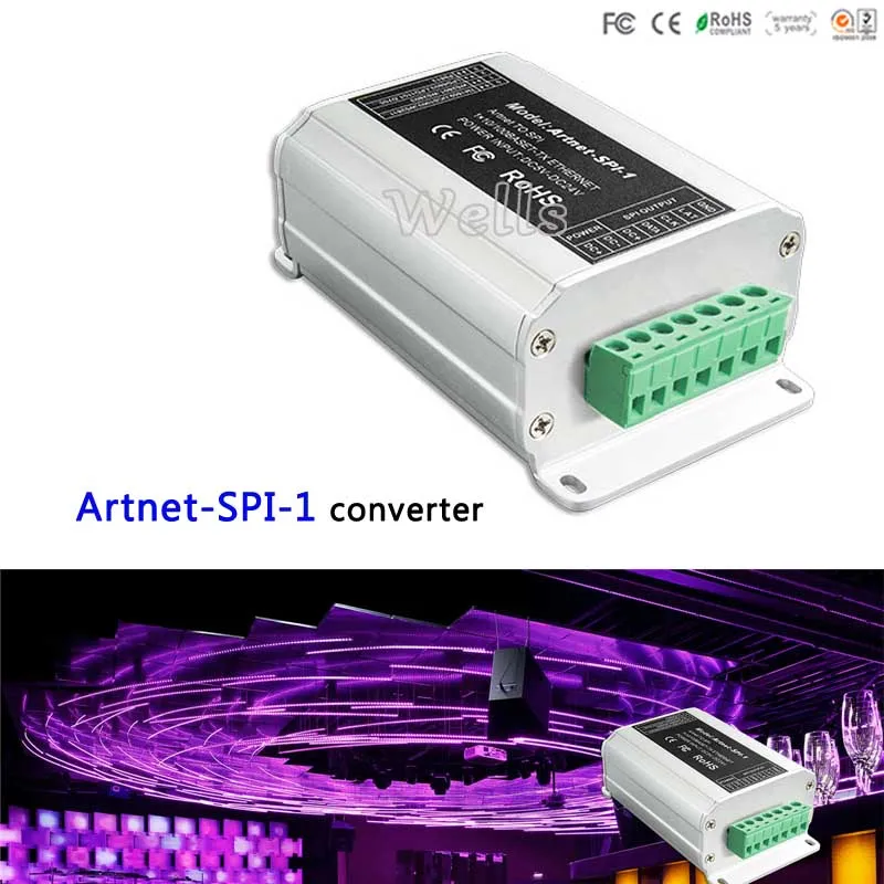 

led Artnet-SPI converter;DC5-24V input;SPI(TTL)digital signal output for WS2811/WS2812/LPD6803 led strip Fast shipping
