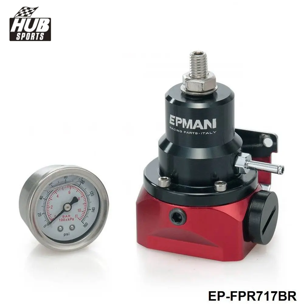 Carburettor Fuel Pressure Regulator Adjustable Bypass Rising Rate AN10 (W' 160psi Gauge/No W