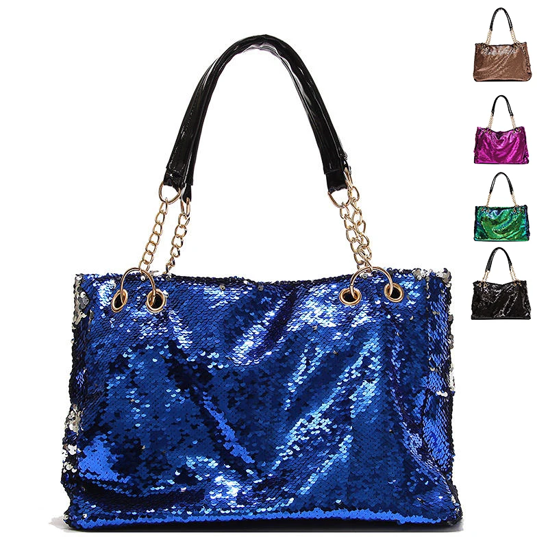 glitter Sequins Women shopping bags Large Capacity Tote Bags For Women
