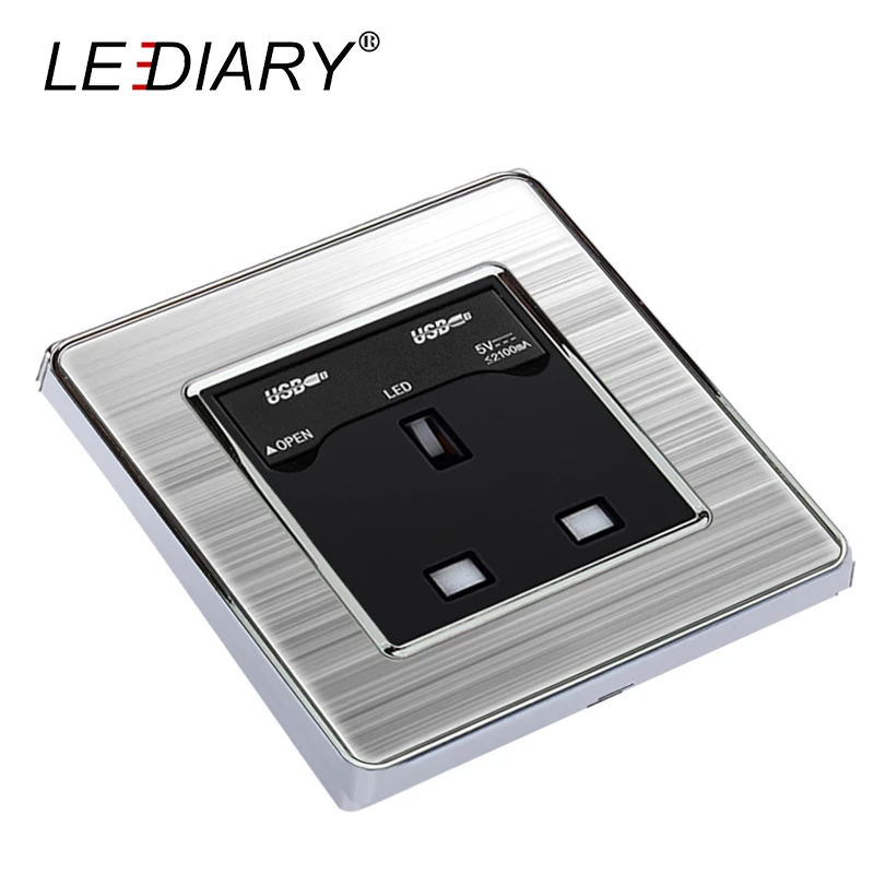Настенное зарядное устройство LEDIARY с 2 портами/4 портами USB 110 250 В 3 контакта