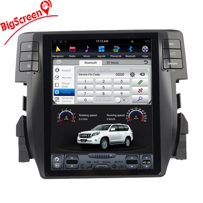 Cheap 10.4 Inch Android 6.0 Tesla Style Car DVD Player GPS Navi For Honda Civic 2016 2017 Stereo Multimedia Headunit Autoradio Satnav 2