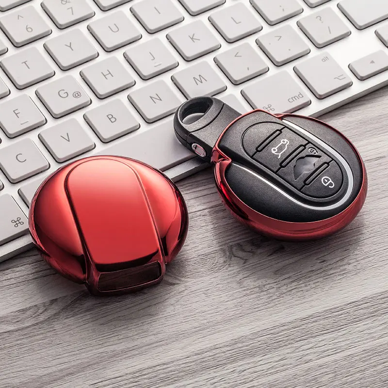 Износостойкий яркий мягкий чехол для ключей автомобиля из ТПУ для Bmw Mini COOPER Clubman Countryman F56 F55 F54 Smart Remote key Shell - Название цвета: F-Red