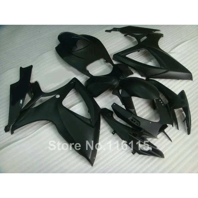 Комплект обтекателей под давлением для SUZUKI GSXR 600 750 K6 K7 2006 2007 полностью матовая черная фотообтекатель 325|kit