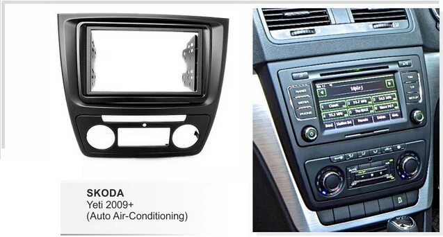 Переходная для Skoda Yeti 2009+(автоматический кондиционер) Радио DVD стерео компакт-дисков Панель Даш Комплект отделка лицевая, приборная панель рамка