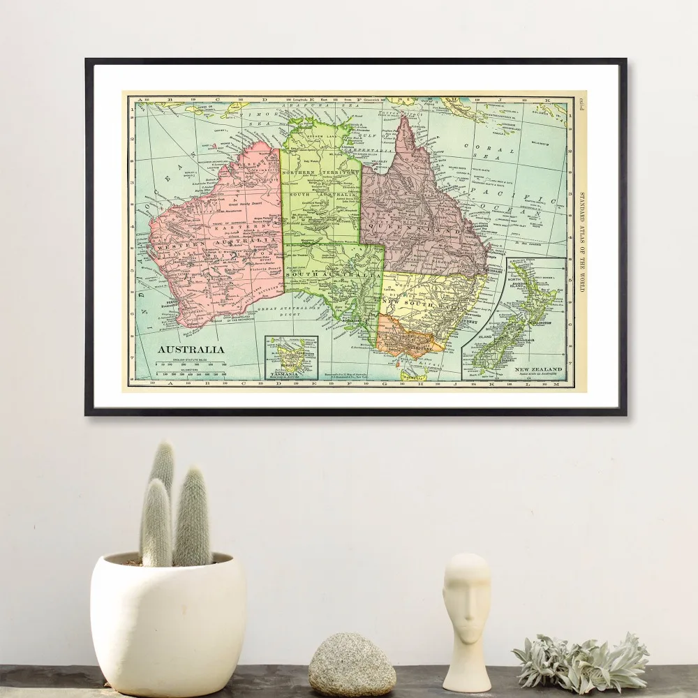  Australia Map Quote Canvas Art Print Poster Wall Pictures For Bed Room Decoration Home Decor No Fra