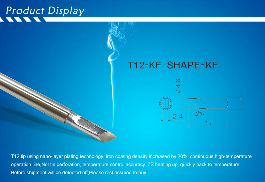 QUICKO T12 электронные ПАЯЛЬНЫЕ НАКОНЕЧНИКИ T12-KF формы серии K Железный паяльный наконечник сварочные инструменты для FX907/9501 ручка T12 станция