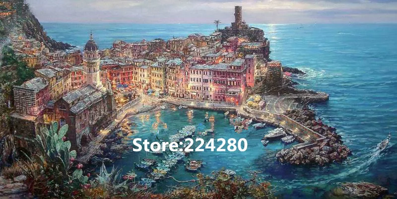 

Needlework,Harbour Seaside town Scenery embroidery,Unprinted DIY DMC Cross stitch kits,Art Pattern counted Cross-Stitching decor