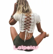 Lace up back sexy t-shirts for women crisscross fashion t shirt summer crop top hollow out hot female t-shirt tops tees Laipelar Lace up back sexy t-shirts for women crisscross fashion t shirt summer crop top hollow out hot female t-shirt tops tees Laipelar