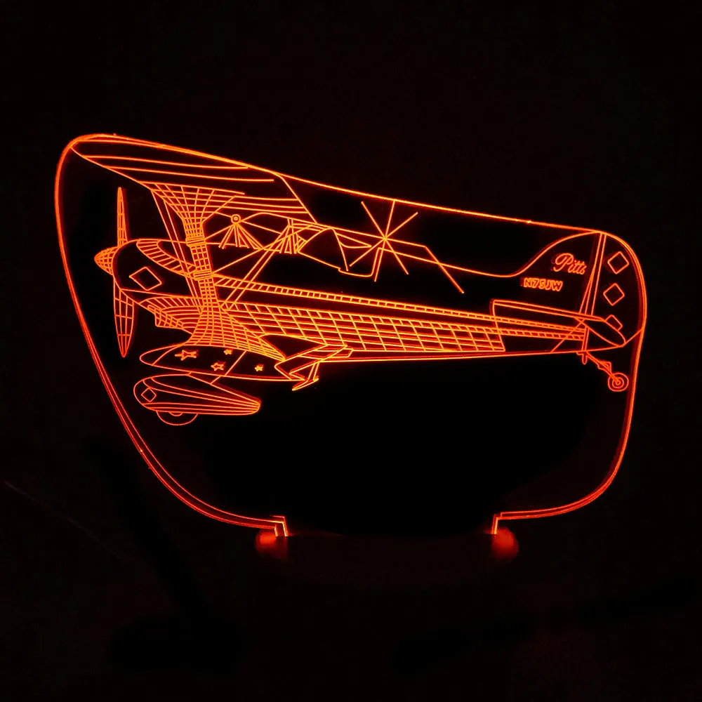 Планерный самолет СВЕТОДИОДНЫЙ 3d ночные огни JET настольная лампа USB Мощность Сенсорный пульт 7 цветов Атмосфера лампы домашнего декора Дети Подарочные