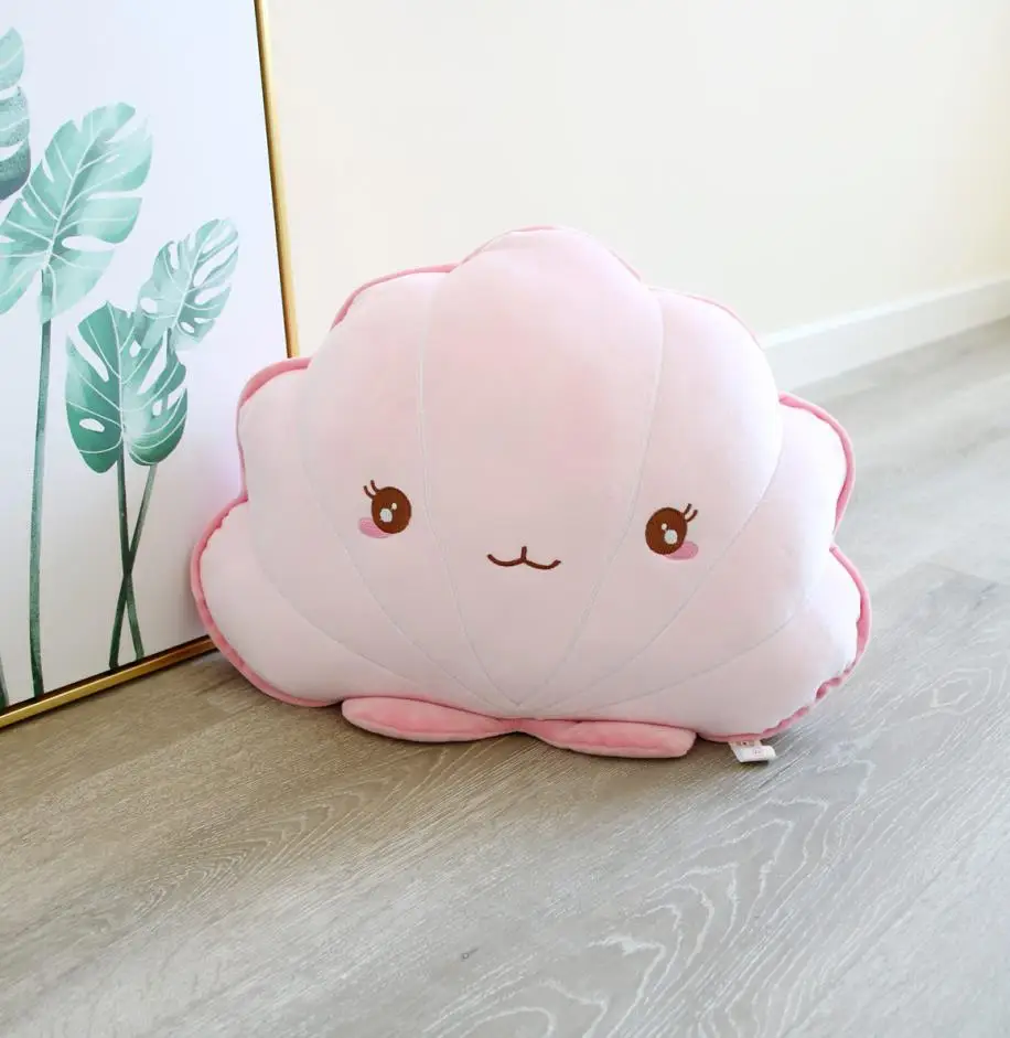 1 шт. 45 см kawaii Смайл оболочки милые плюшевые игрушки мягкие хлопковые детские подушечные куклы украшения дома подарки на день рождения - Цвет: pink