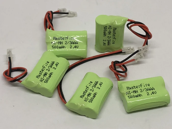 MasterFire 20 упак./лот Новый Ni MH 2/3AAA 2 4 V 500mAh NiMH 2/3 AAA аккумуляторная батарея с вилками для