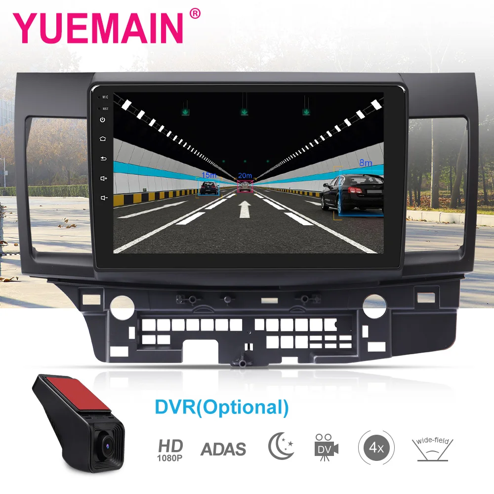 Cheap YUEMAIN Car radio Multimedia player For Mitsubishi Lancer 2Din Android 8.1 Autoradio GPS Navigation Video Audio Player DVR WIFI 2