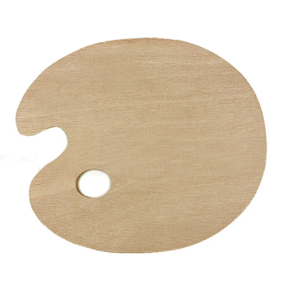 30 x 40cm Wooden Oval Art Paint Color Mixing Tray Palette with Thumb