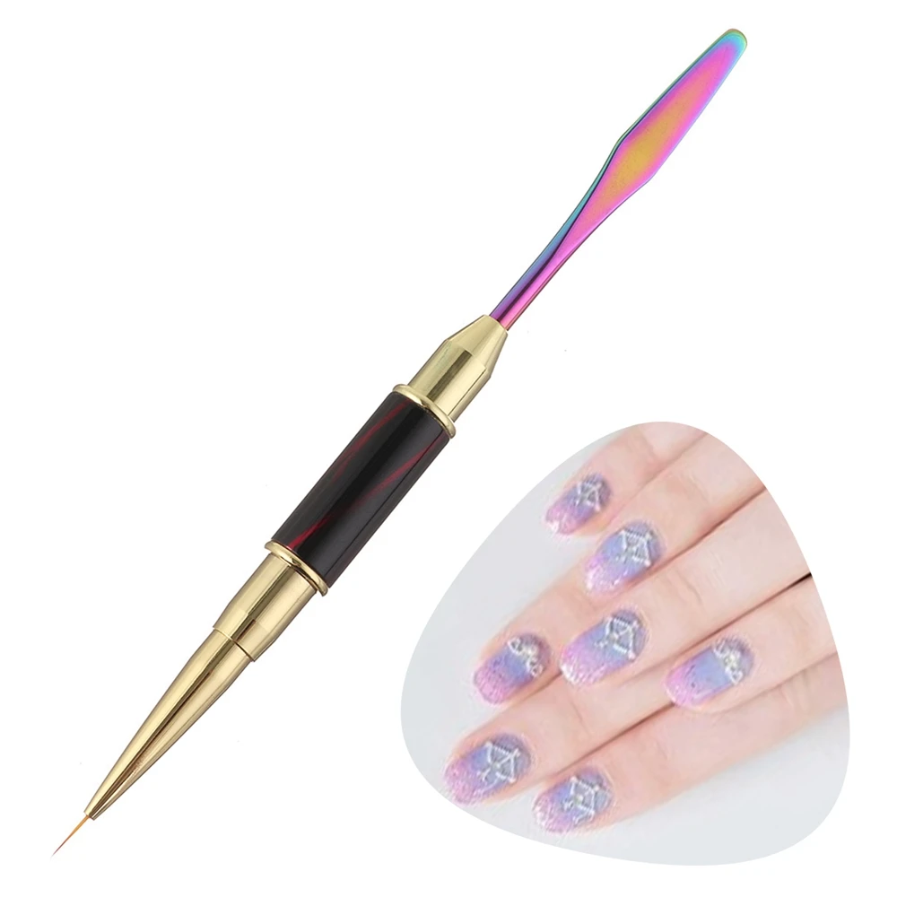 

1pcs Double Side Painting Gel Brush Dual End Nail Art Lining Sculpture Pen 2 Way Tool New Design Nail Art Tool