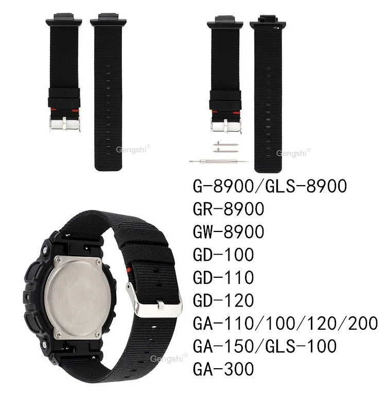 Trail Loop Nylon Loop Strap Voor Casio G-SHOCK GA-110 100 700 GD100 DW5600 GW-M5610 Horlogeband 16mm Sport Polsband Riem kopen vanaf een prijs van 5.81