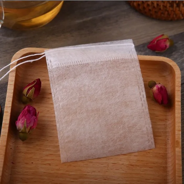 

100pcs/lot Tea Bag Corn Fiber PLA Biodegraded Tea Filters Coffee ground pouch with strings empty teabag 5*7cm