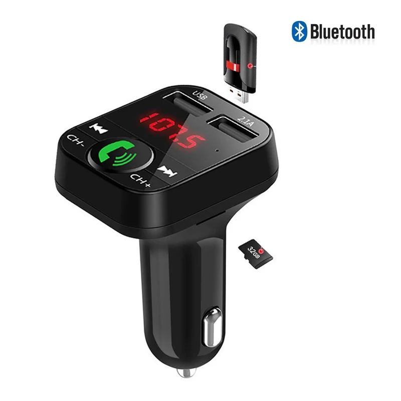 

Bluetooth FM Transmitter Car Kit Handsfree Wireless LCD TF Card U Disk MP3 Player USB Charger 2.1A Car Accessories FM Modulator