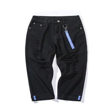 Мужские джинсовые шорты мужские большие размеры Мужские 5xl джинсы тренд джинсовые шорты мужские черные 7 Длина шорты