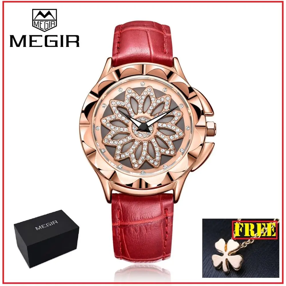 

MEGIR Top Brand Fashion Quartz Women Watches Leather Strap Luxury Lovers Ladies Wristwatches Clock Hour Time Relogio Feminino