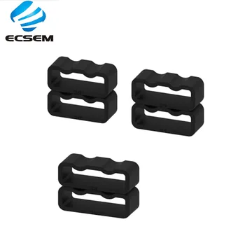

ECSEM size 20mm/21mm/22mm silicone Rubber loop for smart watch band anti-slip strap rubber safety buckle universal black color