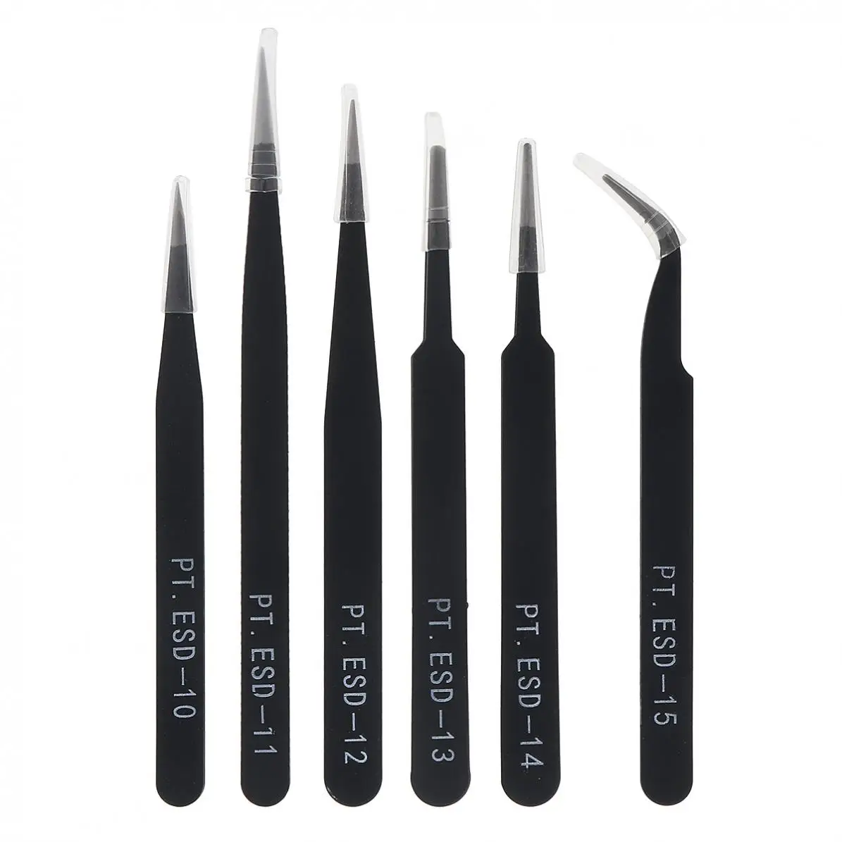 6pcs/lot Stainless Steel Tweezers 1.0MM Anti-static Fix Repair Tool Kit for Electronics,Jewelry and Other Fine Crafts