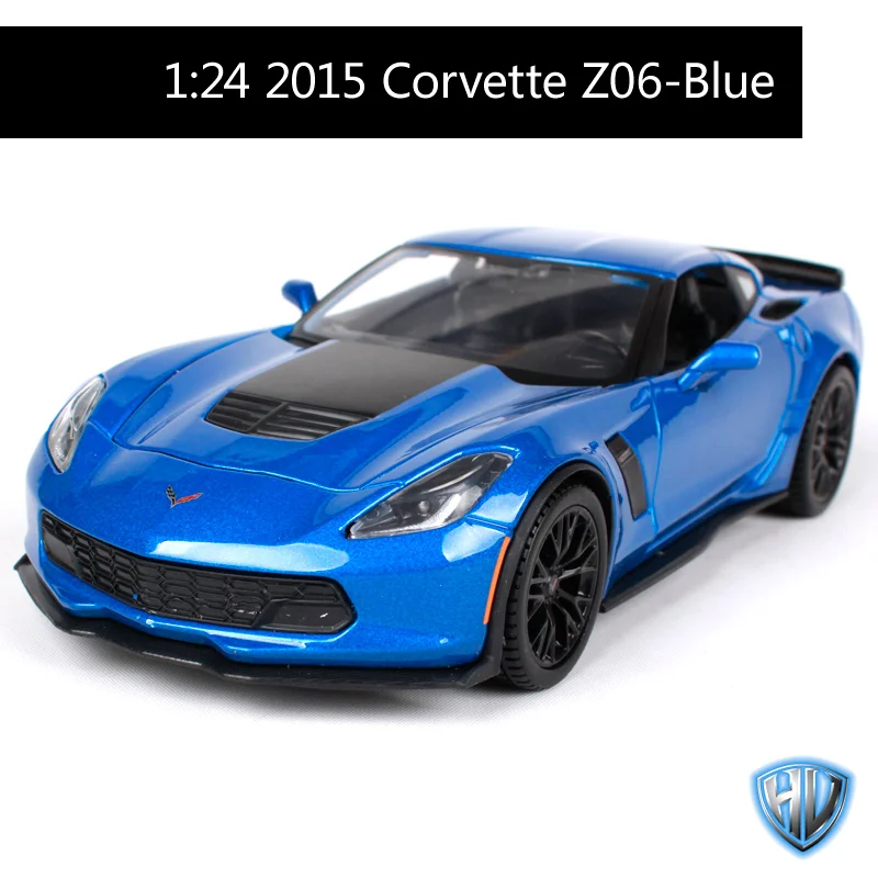 Maisto 1:24 2015 Corvette Z06 желтая синяя для автомобиля литья под давлением охлаждение