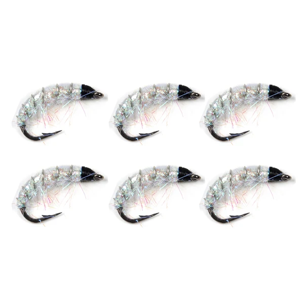 Bimoo 6 шт.#6 рыболовные крючки в виде мухи для ловли форели Scud Shrimps Scud Cezch Fly Fishing Fly Nymphs несколько цветов - Цвет: Pearl