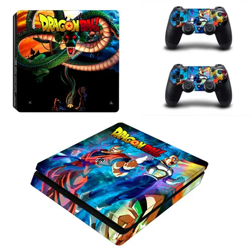 YSP4S-3439 Dragon Ball Z Супер Братья Марио PS4 тонкая кожа Стикеры для sony Игровые приставки 4 консоли и 2 контроллер PS4 тонкая кожа Виниловая наклейка, стикер - Цвет: YSP4S-3439