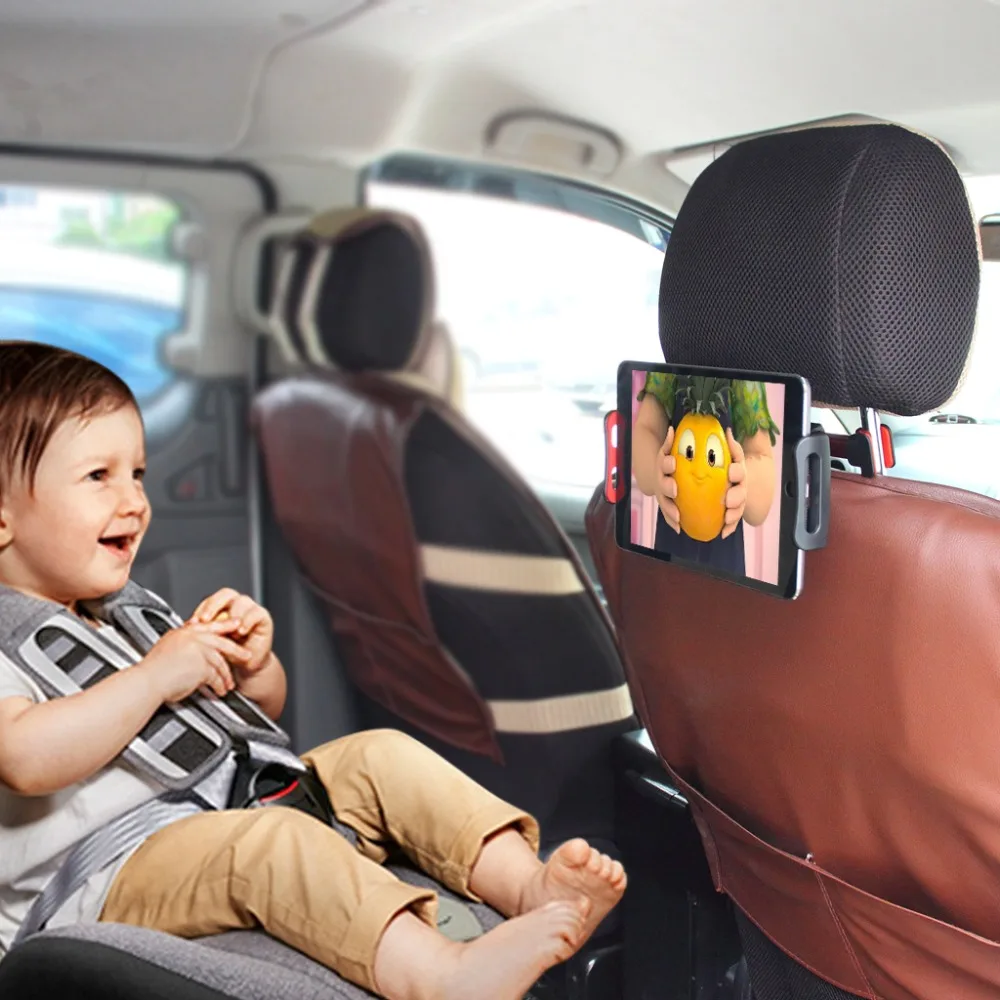 Car Headrest Tablet Mount Silica Gel Cell Phone Holder 360° Rotation Adjustable Mobile Phone Bracket 4-11 Devices Compatible (9)