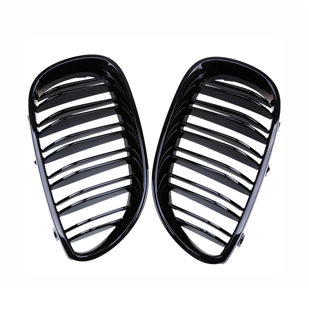POSSBAY-Gloss-Black-Double-Lines-Kindly-Grille-Front-Grilles-for-BMW-E60-Sedan-E61-Touring-2003