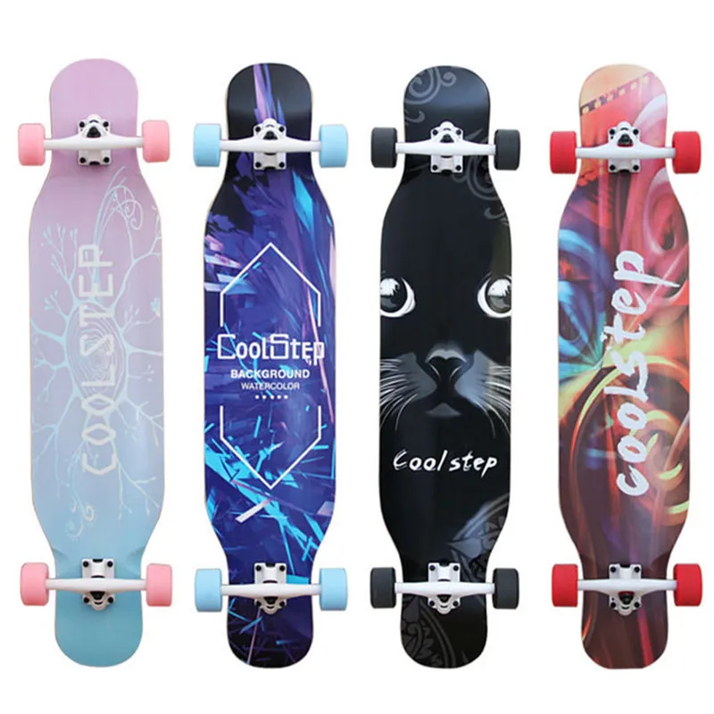 

COOLSTEP Complete Dancing Long board Skateboard Downhill Longboard Deck Freestyle Street Road Skate Longboard 4 Wheels