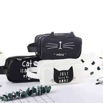 

Big capacity Cute cat pen bag / stationery Cosmetic bag/ waterproof storage bag / stereo pencil bag