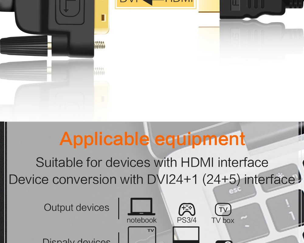 HDMI дви кабель DVI-D 24+ 1 контактный адаптер 1080 P двунаправленный DVI D к HDMI конвертер кабель для компьютера DVD HDTV 1 м 2 м 3 м 5 м