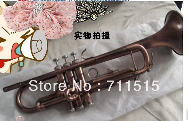 Best price at $133 Cheap Factory direct sale, ytr small brass surface green bronze in the 1335 s Bb trumpet