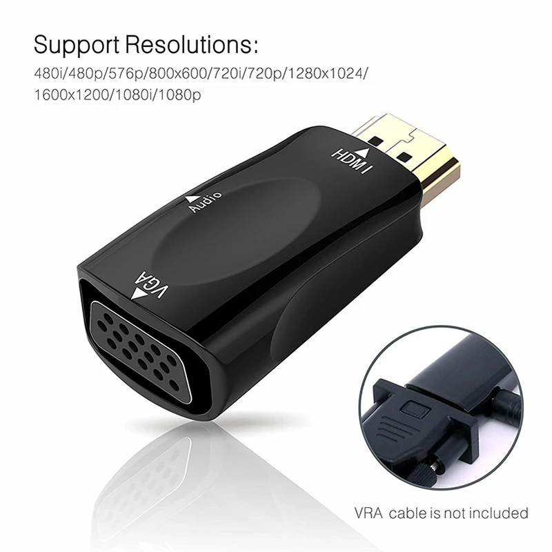 Felkin HDMI в VGA адаптер конвертер кабель с аудио кабель HDMI Мужской в VGA Женский 1080P видео конвертер для ПК ТВ коробка HD ТВ DVD