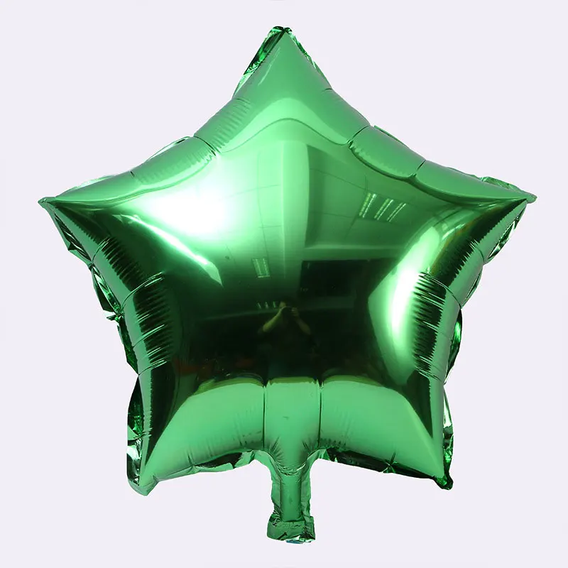 10 шт/10 дюймов пятиконечная звезда алюминиевый шар вечерние свадебные шары для украшения - Цвет: Зеленый