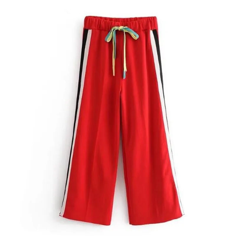 wide side stripe trousers