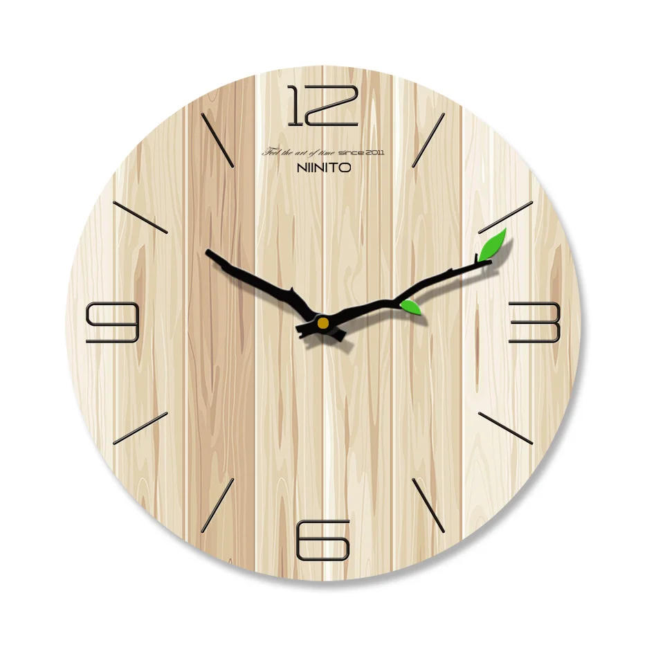 Деревянные настенные часы для гостиной, спальни, бесшумные часы, деревянные креативные современные минималистичные домашние европейские часы - Цвет: Vertical design-3