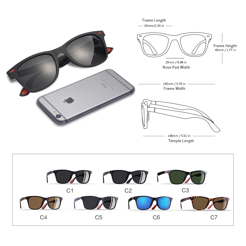 AOFLY BRAND DESIGN Classic Polarized Sunglasses Men