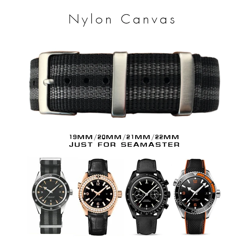 19/20/21/22mm High Quality Watchband Canvas Nylon Sport Strap for Omega Seamaster Rolex Submariner Universal Watch Accessories 19/20/21/22mm High Quality Watchband Canvas Nylon Sport Strap for Omega Seamaster Rolex Submariner Universal Watch Accessories