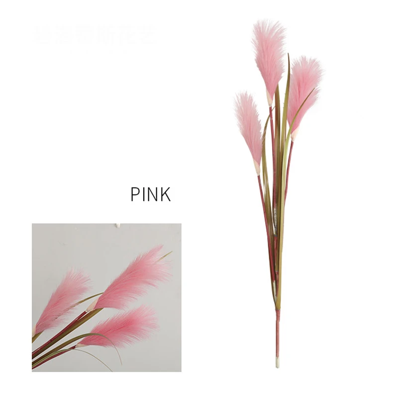 Искусственный геркон Шелковый цветок ветка моделирования растений и травы офис дома Крытый Творческий пол декоративные цветы - Цвет: 3 head pink