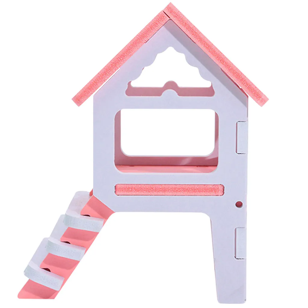 Маленький питомец мышь игрушка развлекательный дом розовые хомяки деревянная игрушка Спортивная лестница Konijnen Speelgoed высокого качества