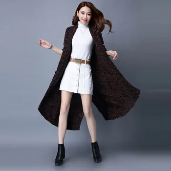 

Autumn Winter New Arrival Fashion Womens Casual Cardigan Knitting Coat Long Sweater Woolen Overcoat Plus Size M-4XL