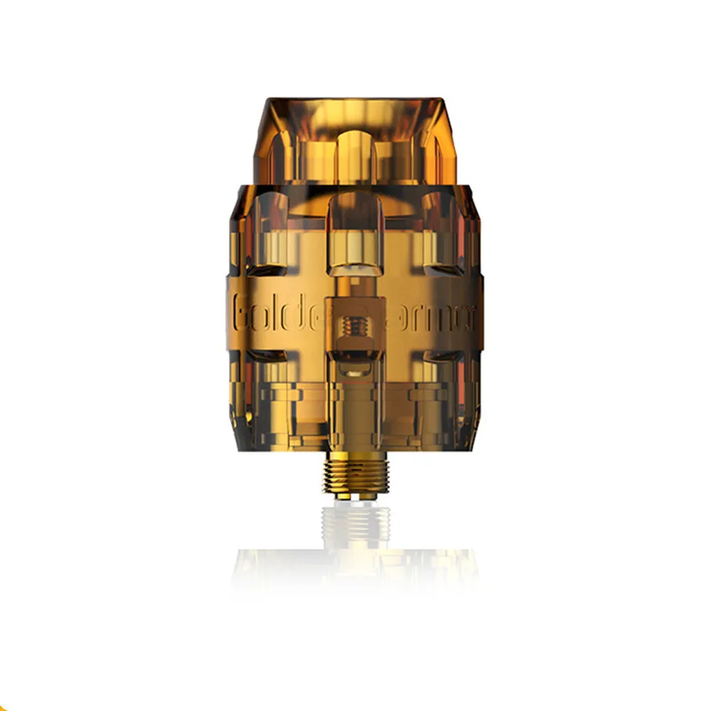

Authentic Yuhetec Gold armour RDA 26m m Pure PEI with PEEK controllers Multiple airflow control 510 Mod Ecig vape tank