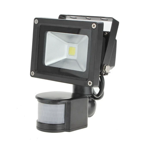 PIR 10W LED 투광 조명, Ivanowa 12V 24V 입력 스포트라이트, 방수 태양광 시스템 차고 보안 모션 센서, 시간 조절 가능 2