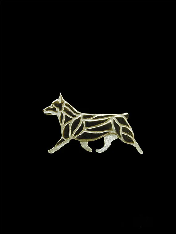 Trendy Swedish Vallhund Stub Tail Dog Brooches and Pins Gold Color Silver Color Men Brooches Fashion Jewelry