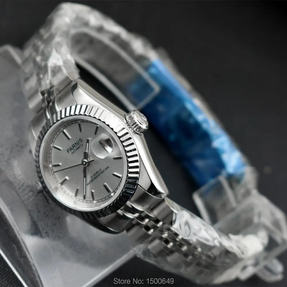 

Parnis 26mm Cute small and delicate Silver dial oyster Bezel Automatic 21 Jewels Miyota Lady Watch